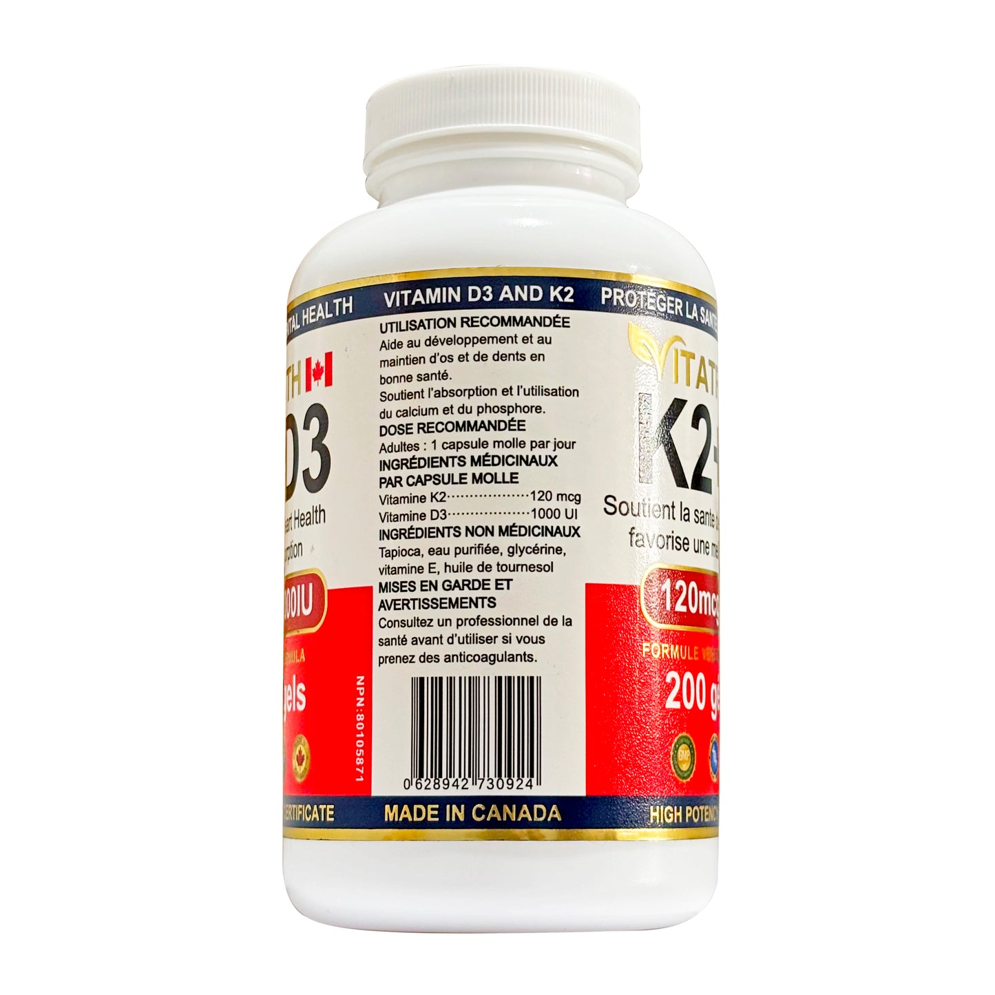 Vitatrtuh Vitamin K2+D3, 120mcg/1000IU, Premium Vegan Formula, 200 Softgels, Supports Bone and Heart Health