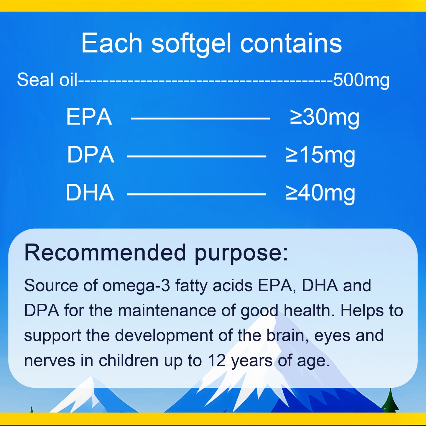 Vitatruth Premium Kids Seal Oil Softgels – Natural Orange Flavor (120 Count)