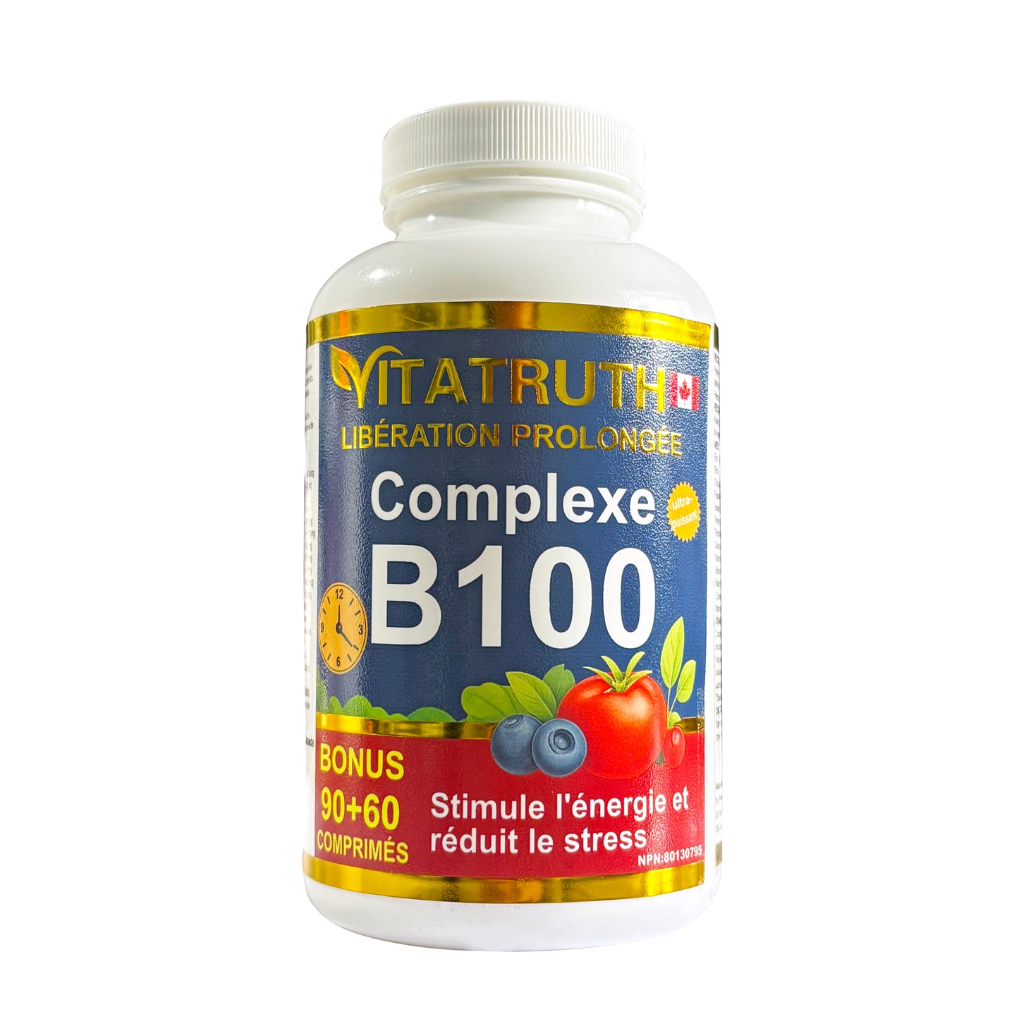 Vitatruth Vitamin B100 Complex Taplets, Timed Released, Ultra Strength, Naturally Energizing, and Supports Metabolism.