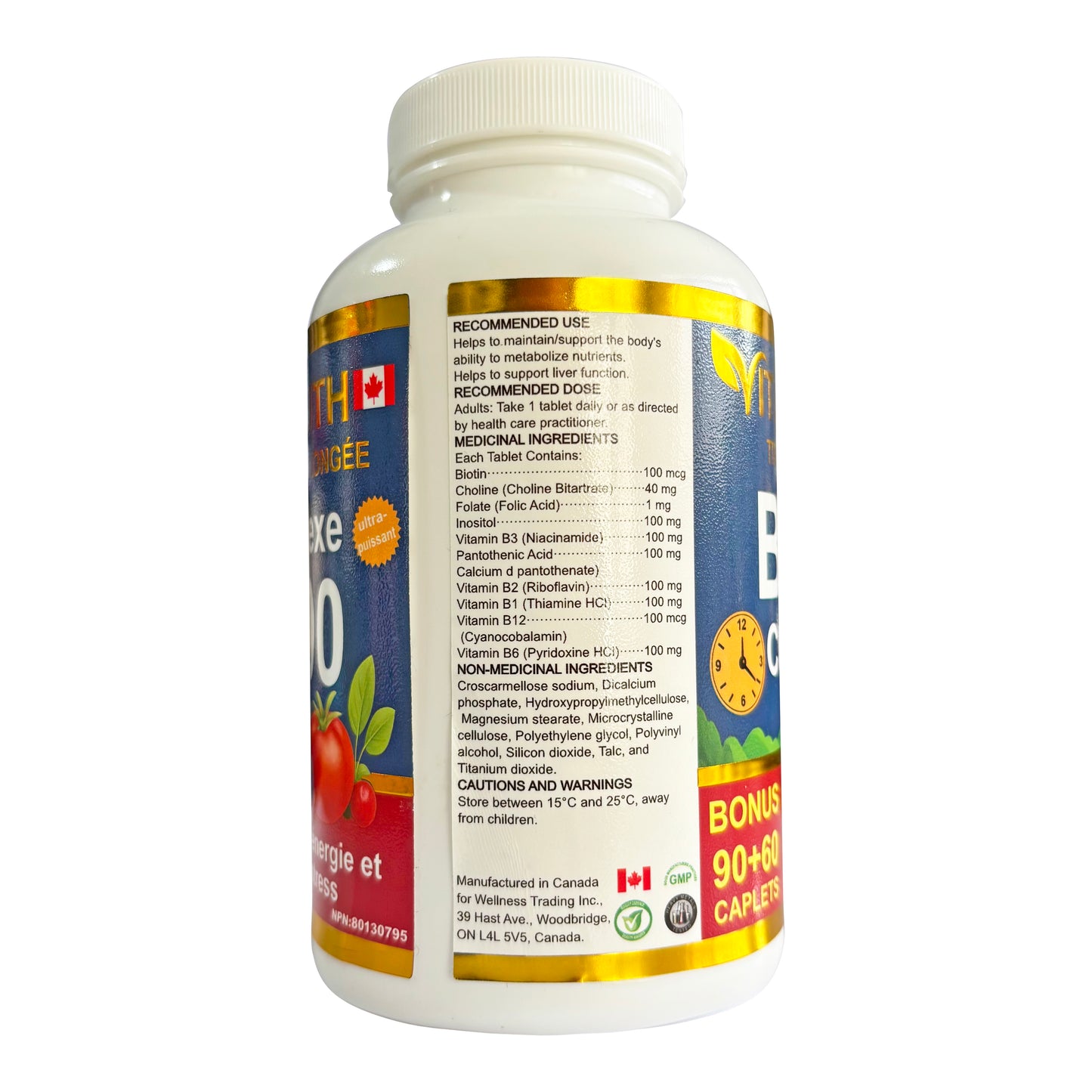 Vitatruth Vitamin B100 Complex Taplets, Timed Released, Ultra Strength, Naturally Energizing, and Supports Metabolism.